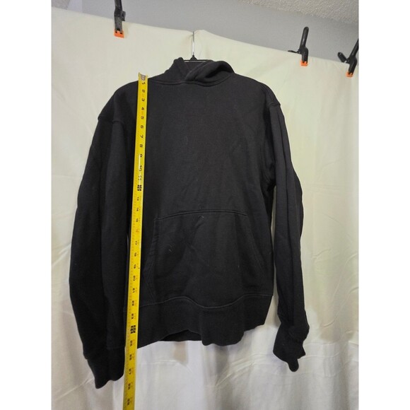 Old Navy Men's Black Pullover Hoodie Medium Cotton Blend Sweatshirt - Picture 2 of 5